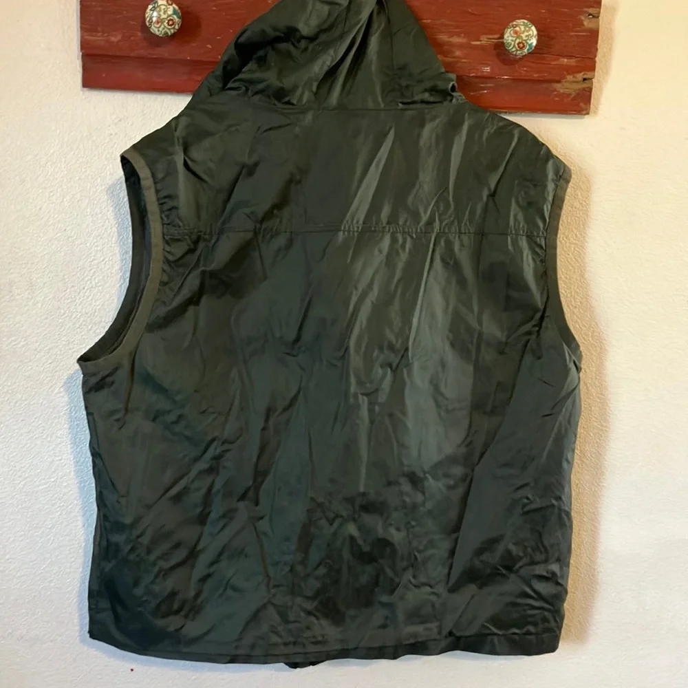 Hooded Windbreaker Vest with‎ Pockets by Metrop - Green - Fishing - Hiking